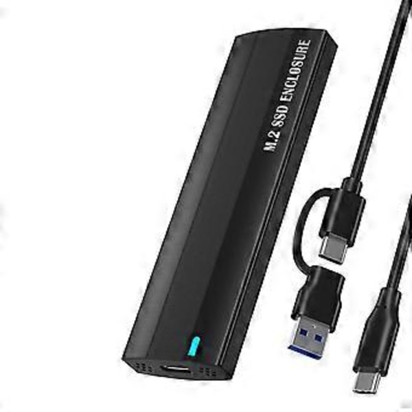 M.2 Harddisk Kabinett NGFF Dobbel Protokoll TypeC Mobil Harddisk Kabinett SATA SSD Solid State til USB Svart