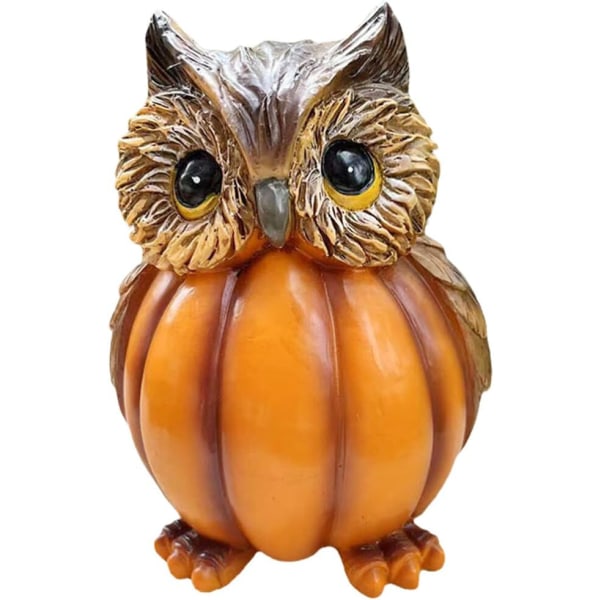 Hösten Thanksgiving pumpa bord Resin Owl Bird Figurine