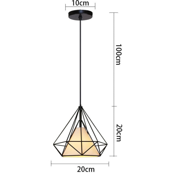 Retro loftslampe metal pendel Industriel sort lysekrone til soveværelse Bar Cafe
