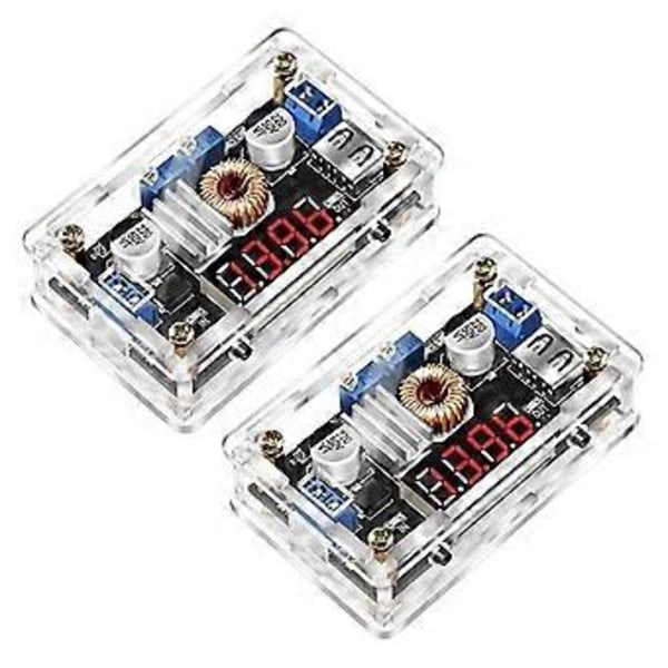 2x DC-DC Buck, strömförsörjningsmodul LM2596 DC Buck Converter 5V-36V till 1.25-32V Spänningsregulator Sta