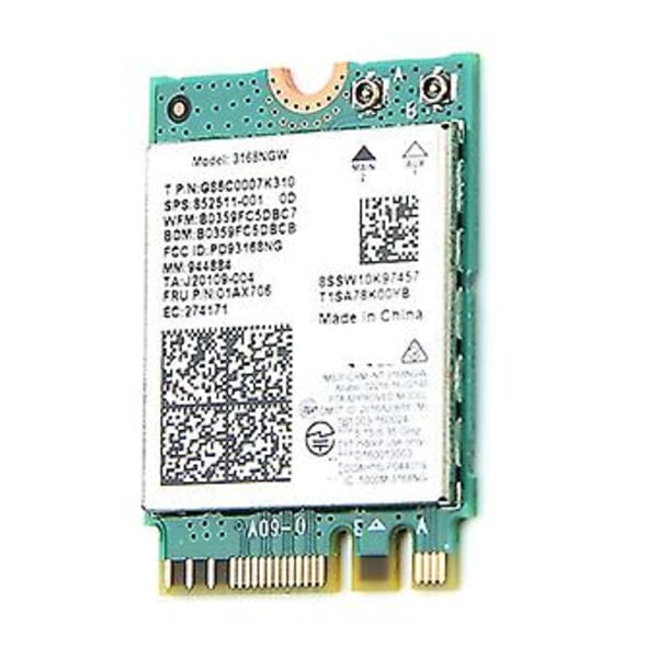 Dual Trådløs Til Intel 3168 3168ngw 43bps Tand 4.2 802.11ac Ngff Wifi