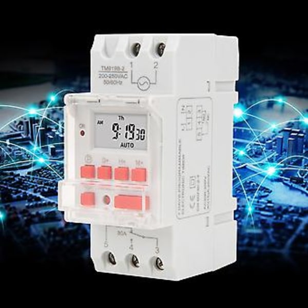 TM919B-2 200-250V AC 30A LCD n n7 päivän ohjelmoitavat digitaaliset ajastinkytkimet