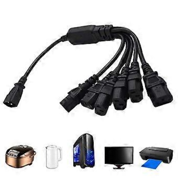 PDU IEC320 C14 Hane till 6xC13 Hona Y Splitter Strömkabel Strömsladd 150cm