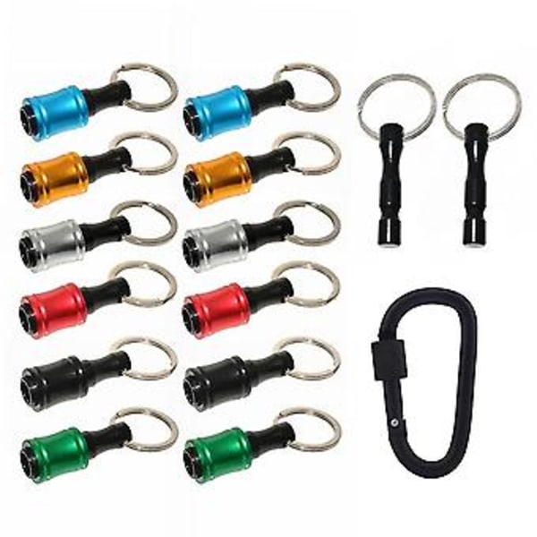 12 stk. 1/4 tommers sekskantbits holder nøkkelring, nøkkelringforlenger skrutrekkerbitsholder sokkel Ad