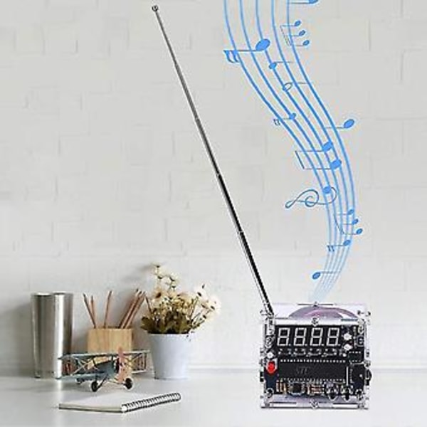 DIY FM Digital Radio Kit Justerbar Trådløs Mottaker 87-108mhz Radio Modul DIY Kits For Lodding