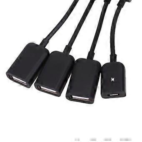 Type C Uros - Micro USB Naaras Virran Lataus Host Otg Hub Adapterikaapeli 4in1 Ft