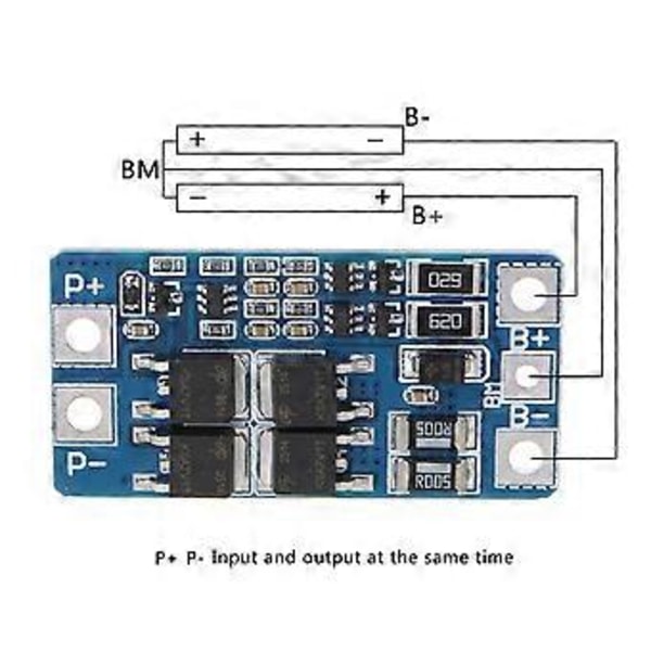 2S 10A 7.4V 18650 Litiumladdare för Skyddskort BMS PCM Modul med Balansering