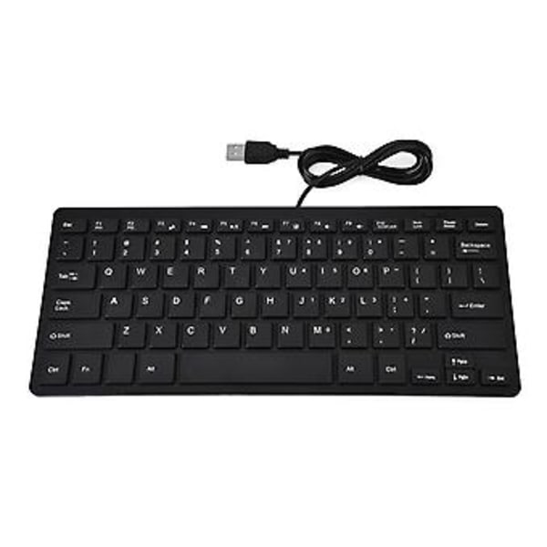 78 Tasters Ultratynn Mini USB Kablet Tastatur for Stasjonær Datamaskin Laptop PC (Svart)