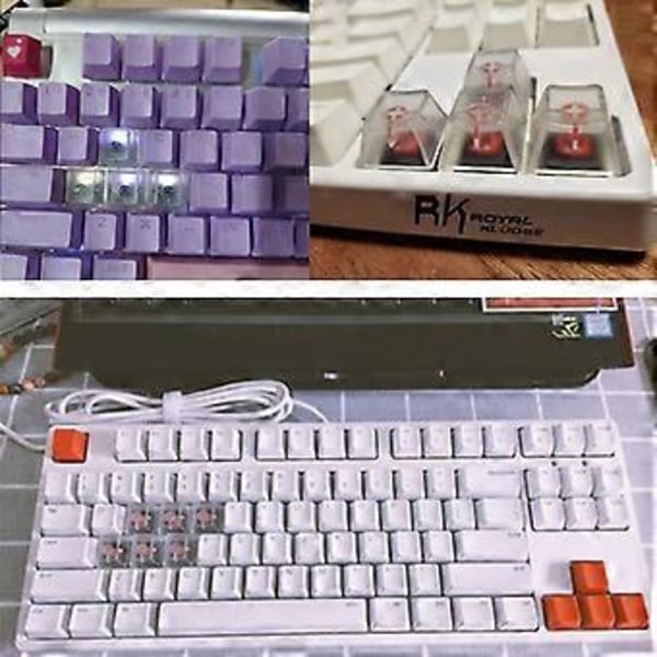 Gaming Tangentbord 10st Cherry Profil R4 Transparent Lager ABS Matt Bakgrundsbelysta Tangenter för Mekaniskt Tangentbord DIY
