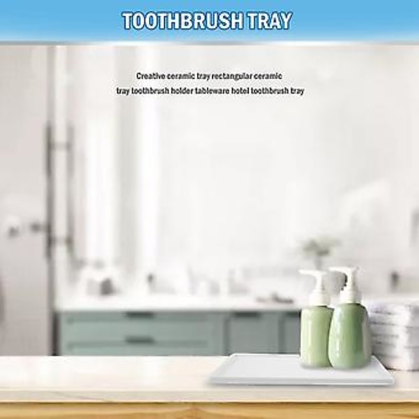Rektangulær Keramisk Bakke Porcelænsplade Bakke