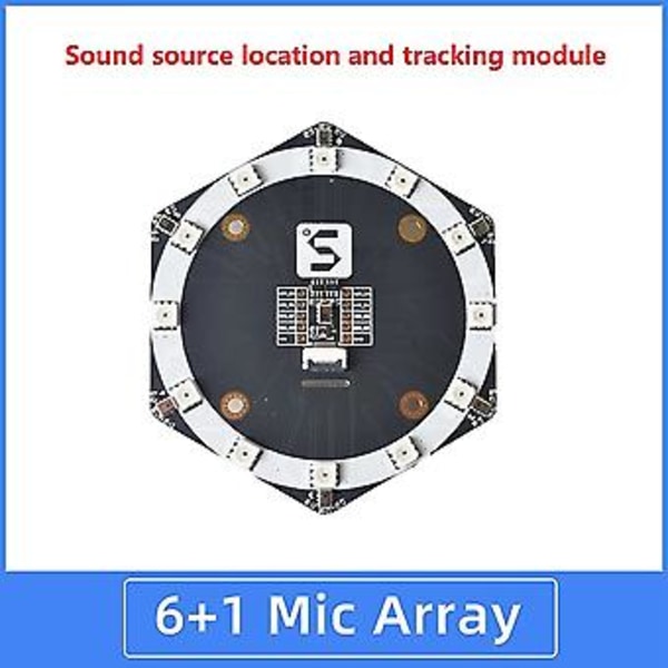 Mic6 Mikrofonuppsättning Ljudkälllokalisering Spårningsmodul Expansionskort Msm261s4030h0 Ai Med 12 Sk9822 Led