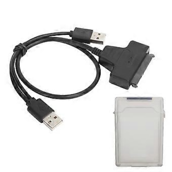 Dobbel USB-adapter, harddiskadapterkabel, plug-in SATA-adapterkabel, fagmessig utformet
