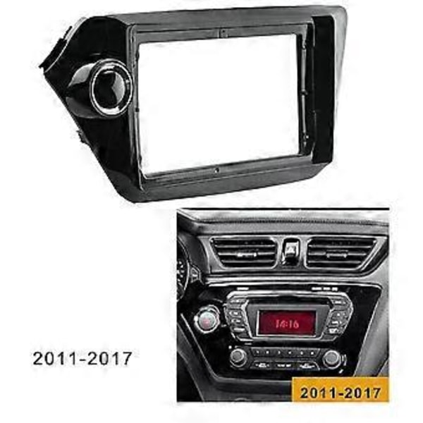 9 Tum 2 Din Bil Stereo Radio Fascia Instrumentbräda Spelare DVD Adapter Ram Panel med Kabel för Rio3 3 K2 2010-2016
