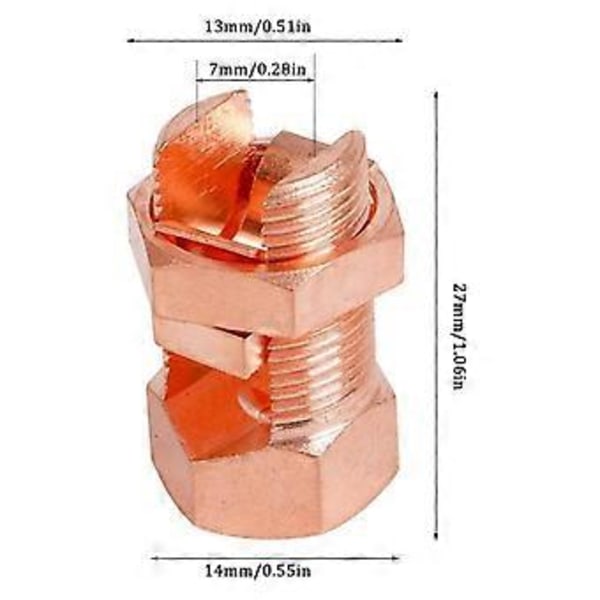 10 kpl Split Bolt -liitin, maadoitus Split Bolt -liitin Split Bolt -liitin täydelliseen maadoitukseen paljaissa johdoissa TJ-25