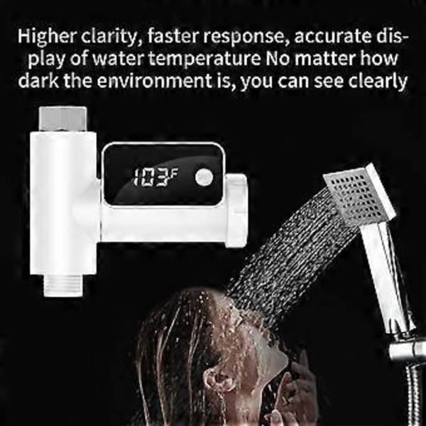 LED Digital Duschtermometer 0~100℃ (41~185℉) Baby Bad Vattentemperaturmätare 360-graders Roterande Display Celsius/Fahrenheit Omkopplingsbar För Barn