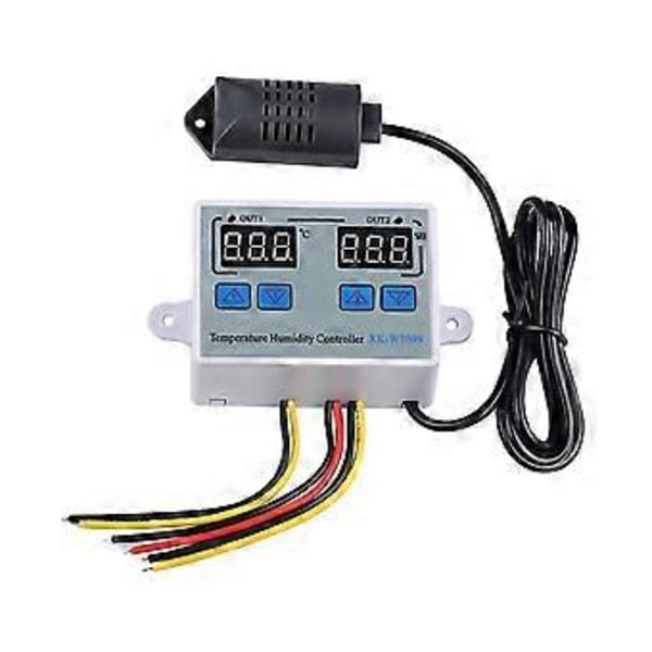 Dobbel Digital Temperatur- og Fuktighetskontroller Hjem Kjøleskap Termostat Fuktighetsregulator Termometer Hygrometer XK-W1099 AC110-220V