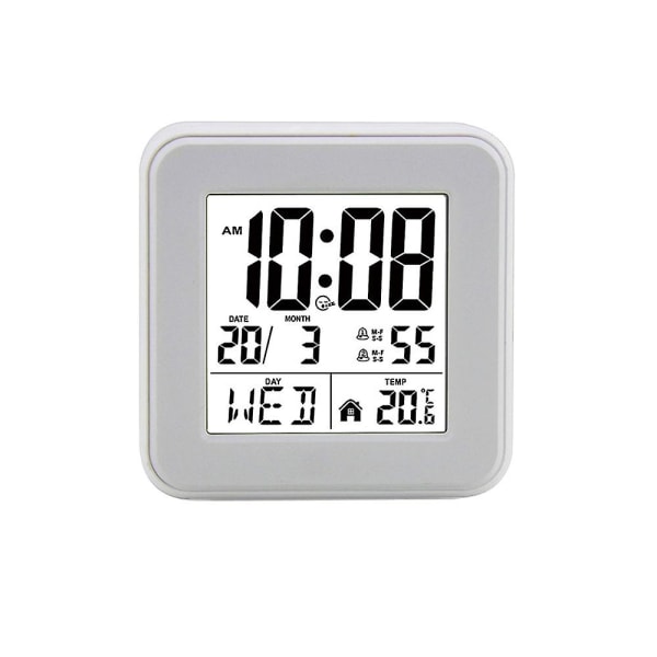 Creative Lazy Snooze Alarmklokke-digital Gift Wave Clock Hvit