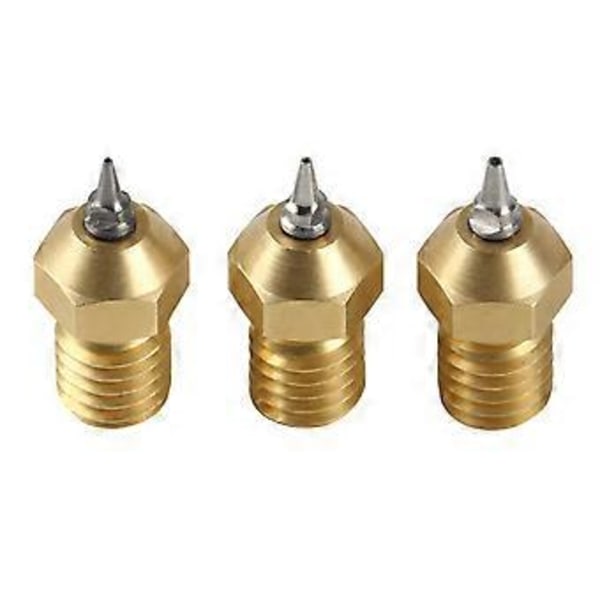3 Stycken 0.2/0.3/0.5 Extruder Munstycke Skrivhuvud med Avtagbara Rostfria Stålspetsar för E3D V6 Hotend Munstycke 1.75mm