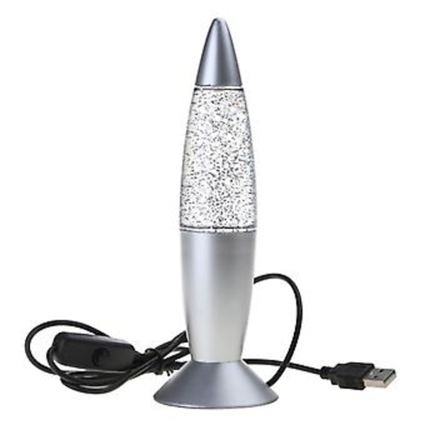 Plastik Natlampe Vulkan Lava LED Lampe Metal Base Sengelamper