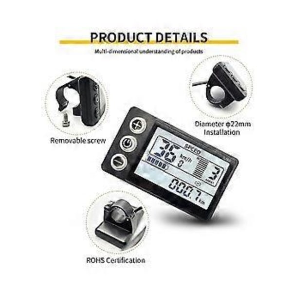 24v 36v 48v 60v Vattentät LCD-display S866 Kontrollerpanel Instrumentbräda Elcykeldisplay För El