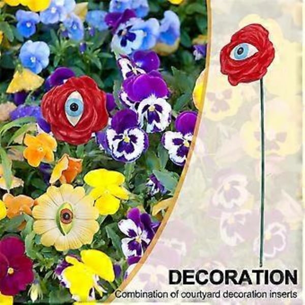 6 st Resin Växtögon Pinnar Nyhet Ros Solros Gröna Blad Växt Trädgårdspinnar Roliga Blommiga Växtplock Ornament