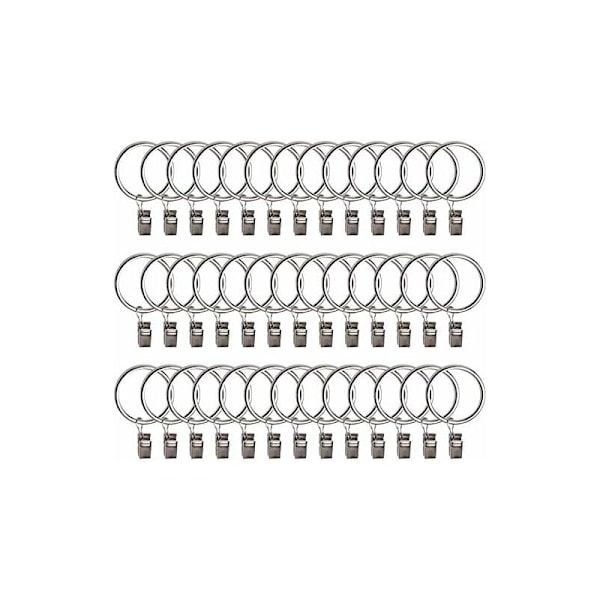 40 kpl verhoklipsiä verhotanko verhoklipsit 32mm pinnoitusprosessi verhorengas verhoklipsit sopivat halkaisijaltaan metalliselle tangolle (Sil