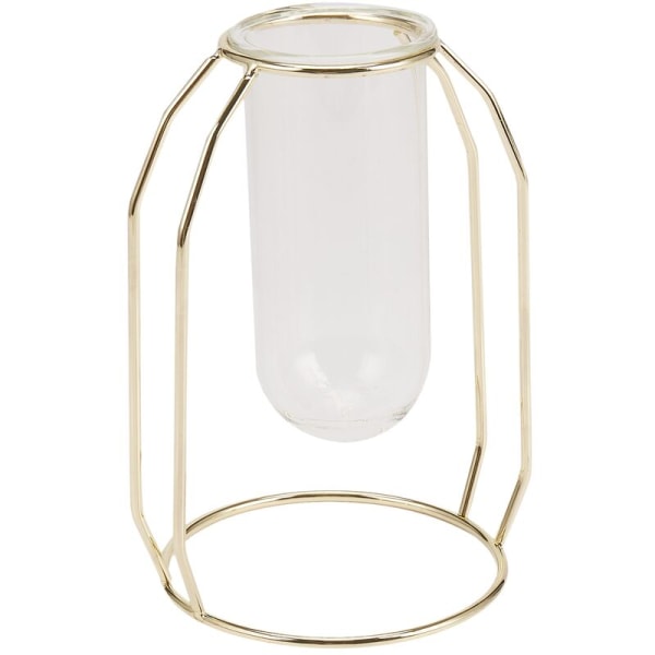 Nordisk glasskål vase moderne gullbelagt jern blomster vase fasjonabel plante vase bryllupsdekorasjon kreativt terrarium rom (kort)