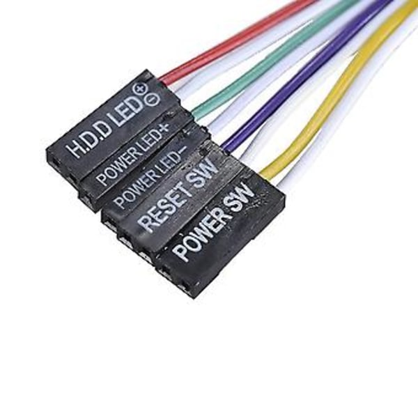 2 kpl Tietokonekotelo Atx Virta Päälle Pois Nollaus Kytkin Kaapeli 2 Led Valolla Punainen Vihreä Atx Kotelo Fr