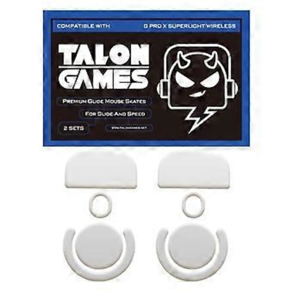 TALONGAMES 2 Sæt Custom Buet Kant Mus Skøjter Musefødder til Logitech G PRO X Superlight Gaming Hvid Mus Glides