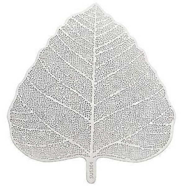 Ny handgjord tesil i rostfritt stål med lövdesign, teinfuserare, tefilter, perfekt för löst te (Silver)