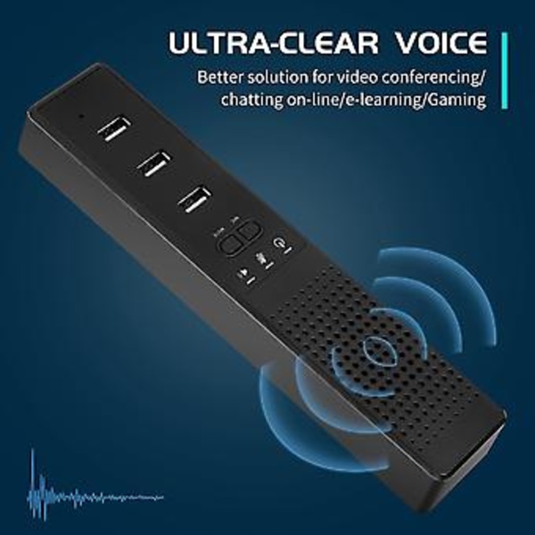 3 in 1 tietokoneen kaiutinsarja mikrofonilla, USB-keskittimet, USB-konferenssikaiutin, PC-mikrofoni videoneuvotteluihin