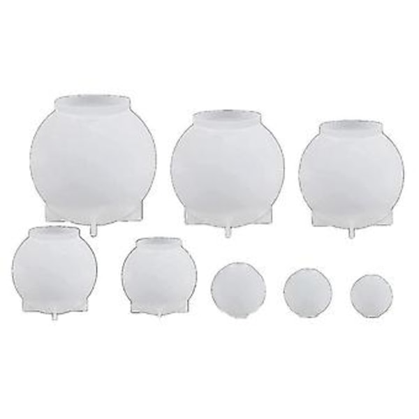 8 Størrelser Epoxy Silikoneforme, Runde Kugleperler Epoxyforme