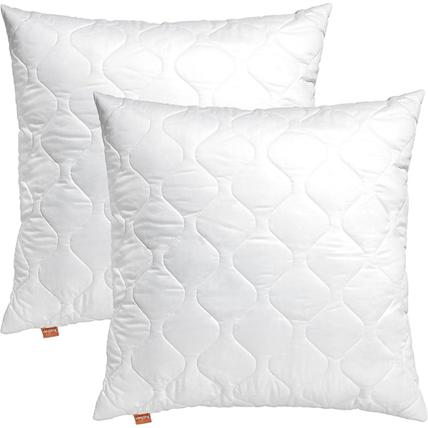 Set med 2 mikrofiberkuddar 65 x 65 cm, vit