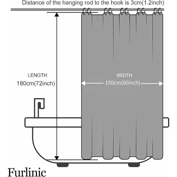 Bruseforhæng Vandtæt Polyester Tekstil Badeværelsesforhæng 180x180cm Skimmelresistent Gradient Blå
