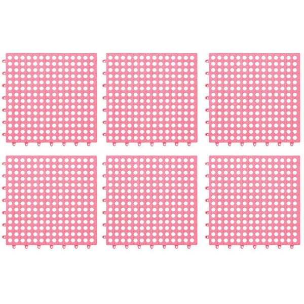 6 stk Antiskli Splise PVC Bad Toalett Kjøkken Gulvmatte Sklisikker Toalettmatte Gulvmatte 30X30CM