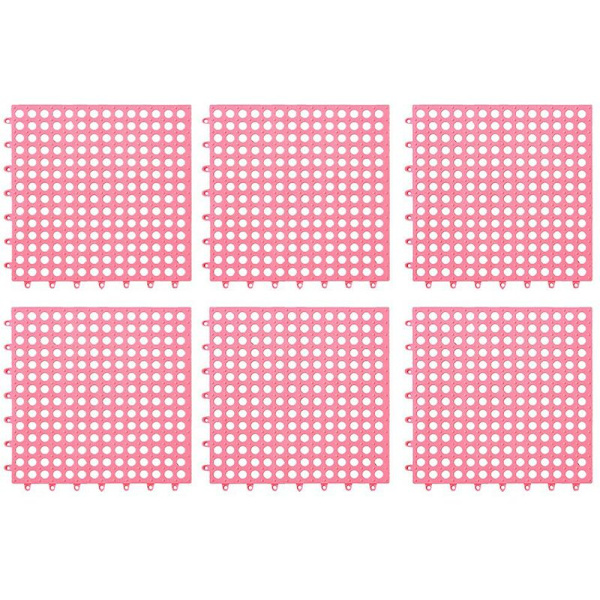 6 stk. skridsikre samle-PVC badeværelse toilet køkken gulvmåtte skridsikker toiletmåtte gulvmåtte 30X30CM