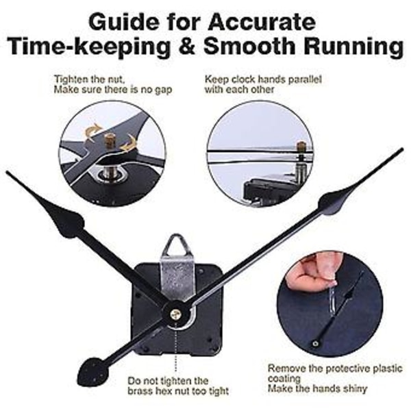 Högt Vridmoment C Urverk Mekanism Med 28 cm Visare, Quartz C Kit, Totalt