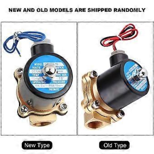 DC 12V 1/2\" Normalt Lukket Elektrisk Magnetventil til Vand Luft Brændstoffer Gas