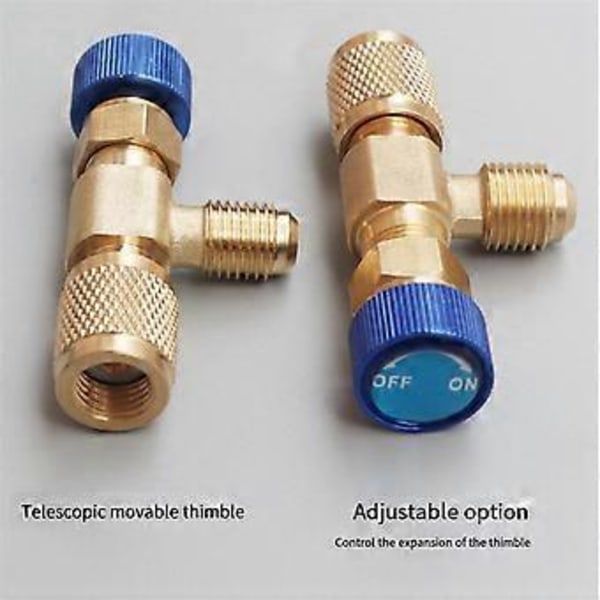R22 R410 AC Ventil 1/4 Tomme Påfyldningssamling A/C Kølemiddelventil Aircondition Reparation og Fluorid Sikkerhedsadapter B
