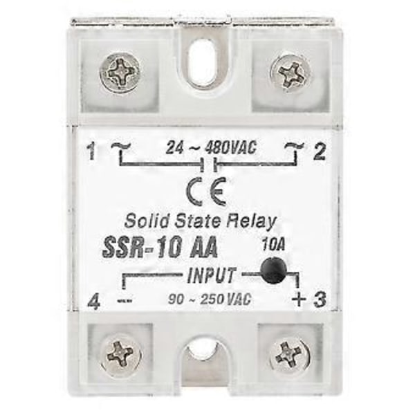 SSr 10 AA 10A Solid State -relemoduuli SSR AC-AC Tulo 90-250V AC Lähtö 24-480V AC