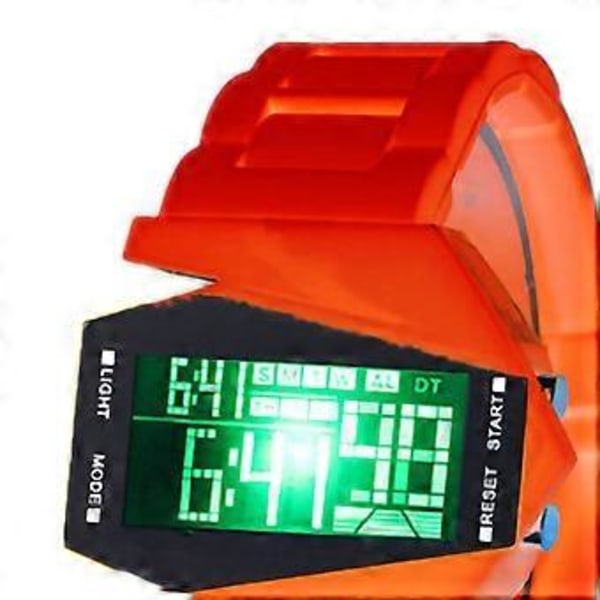 Unisex LED Fly Digitalur: Farverigt Multifunktionelt Design til Stilfulde Mænd og Kvinder i Orange