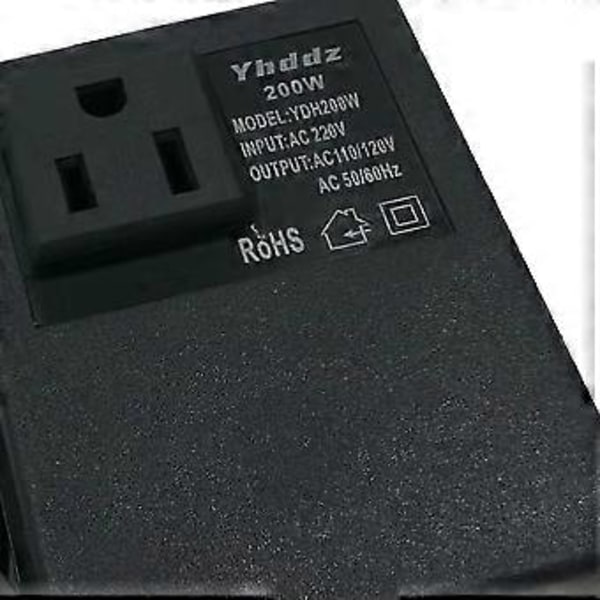 200W Spenningsomformer 220V til 110V Nedtrappingstransformator Spenningsomformer Reiseadapter EU Plugg Inverter
