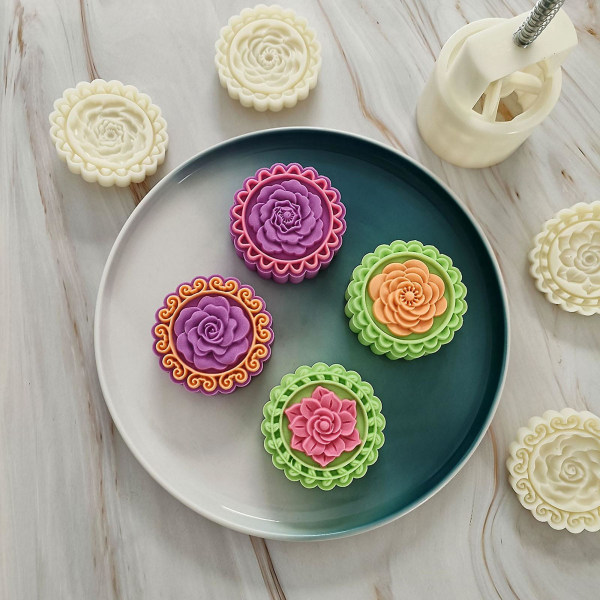 Plastik Material Månekageform Blomsterformede Stempler Månekageforme Til Diy