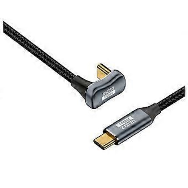 PD 100W USB C - Type C Kulma OTG Datakaapeli USB 3.2 Gen 2 10Gbps Datasync 5A Virransyöttö 4K60Hz, J
