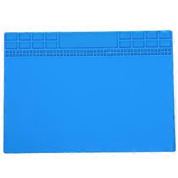 Korjausmatto Lämmönkestävä Magneettinen Silikoni Tietokone Puhelin Juotosasema Työkalut Alusta 350x250x4mm Tumman Sininen