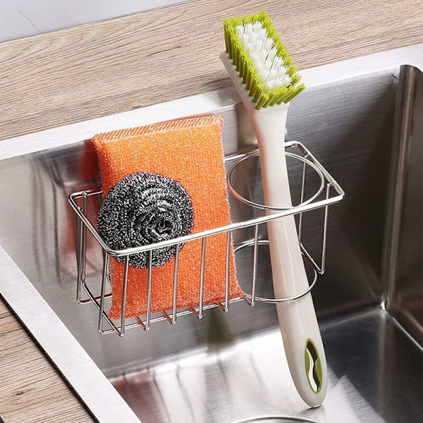 Diskho Tidy, Bogeer Bestickavrinnare - Köksborste, Svamp, Handdukshållare-Diskho Caddy-Diskarrangör-Vägg Caddy Förvaring-Rostfritt Stål Diskho D