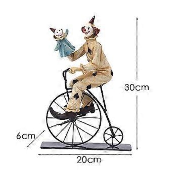 Kreativa Clown Cirkus Statyer, Clown Ornament Heminredning Resin Skulptur, Handgjorda Hantverk Samlarobjekt Konstfigurer-A
