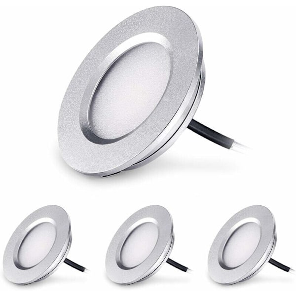 LED Recessed Spot Extra Flat 3W 12V LED Recessed Lamp Round Ceiling Light Dimmable 240 Lumen Warm White IP44 for Bathroom Living Room Cabin, Boat Ca