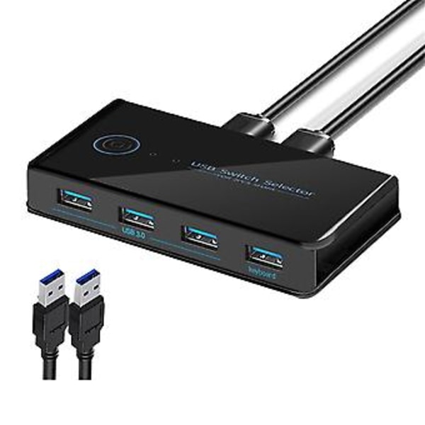 USB 3.0 KVM-switch Delad Switch 2 in 4 ut för Laptop PC Tangentbord Mus Skrivare USB-switch Väljare - USB 3.0 Snabbknapp
