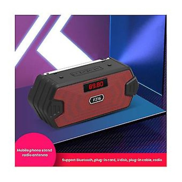 Bærbar Tann Mini Subwoofer Tf Usb Ser Fm Mottaker/radio Med Fm Rød